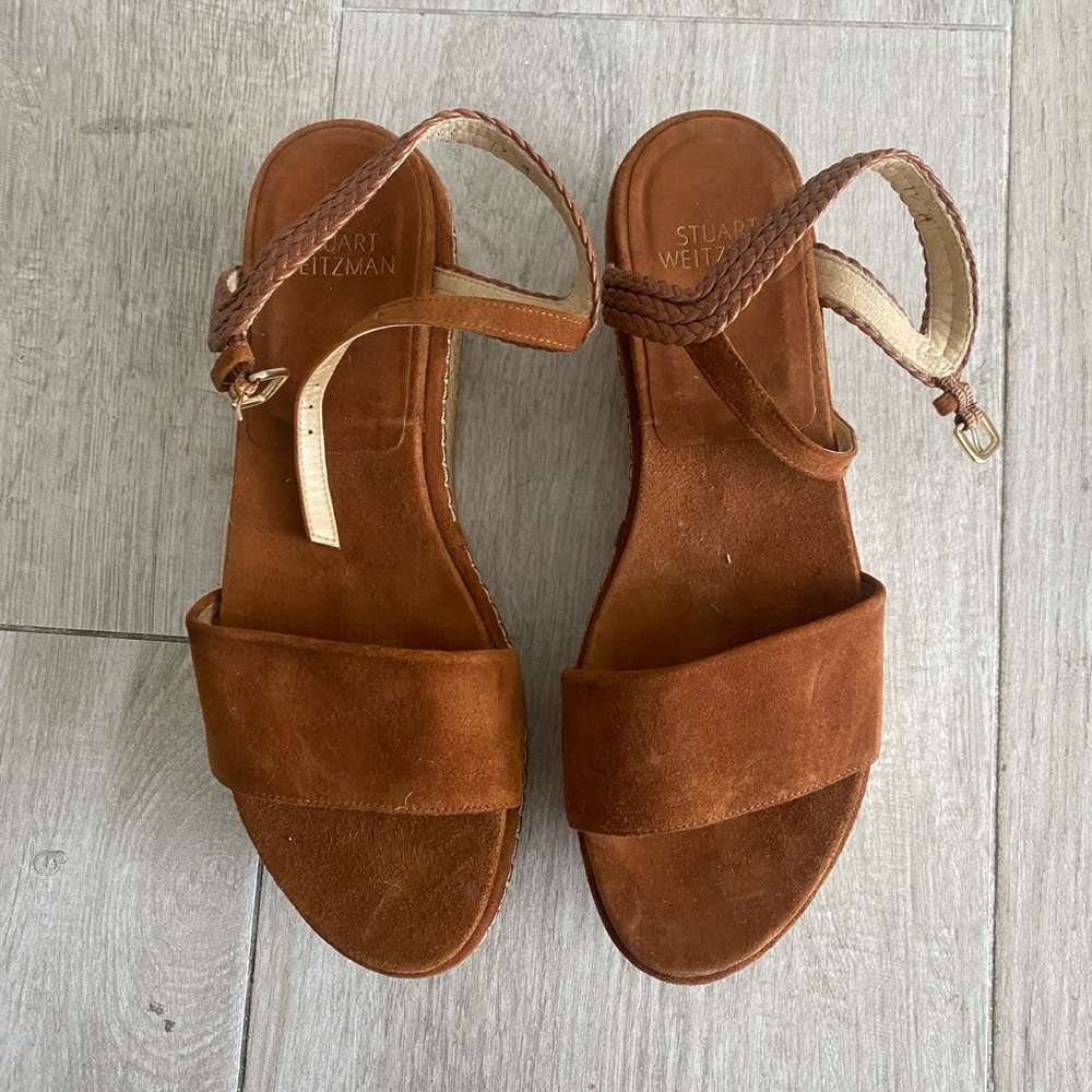 Stuart Weitzman Brown Suede Women's Sandals